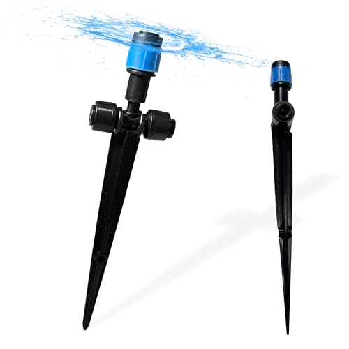 10PCS Push-to-Connect Drip Irrigation Emitters for 1/4 inch Irrigation Tubing, Two-Way Connection Adjustable Vortex Drip Emitters with Stake, Irrigation Dripper Sprinklers for Drip Irrigation System - size: 10PCS Two-Way Drip Irrigation Vortex Emitters