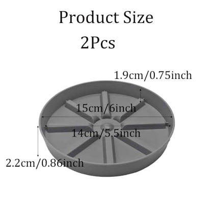 2Pcs 6 Inch Plant Saucer Drip Tray, Clear Plastic Flower Pot Saucers, Thicker Anti-Rot Root Water Catcher Tray for Indoor Outdoor Planters, Heavy Sturdy Pot Base Plate Grey - color: Gray