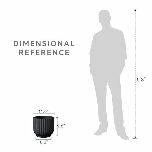 Kante Small Round Pedestal Black Concrete Planter 11" Dia, Outdoor - color: Black, size: 11"w x 9.8"h