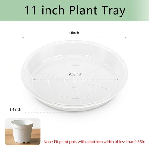 6Pack Plant Saucer, 3 5 7 9 11 13 15 17 19 21 in Plastic Plant Tray - size: 11 Inch