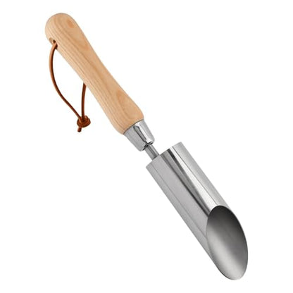 Bulb Planter Tool, 11 Inch Stainless Steel Bulb Planter with Wooden Handle