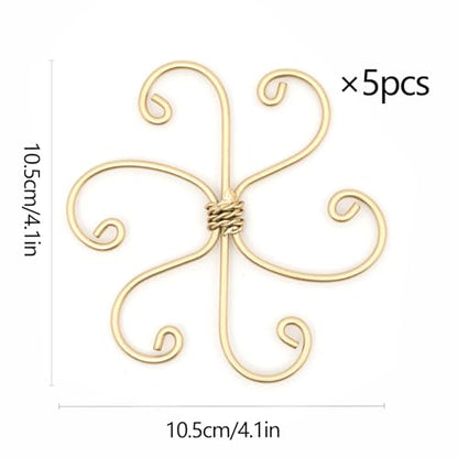 5PCS Plant Stem Support-4.1 * 4.1IN Gold Metal Stem Stabilizers - size: 4.1*4.1IN
