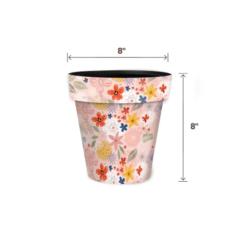 Briarwood Lane Everyday Planter 8.5" x 8.5" x 8.5" Colorful Flowers Small Planter - color: Colorful Flor, size: Small