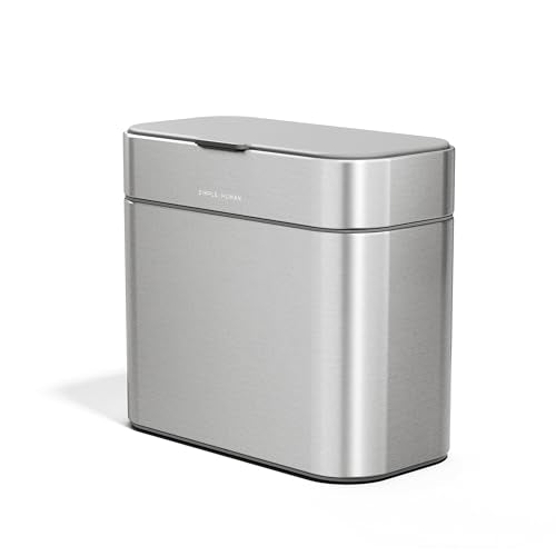 simplehuman Compost Caddy, Detachable and Countertop Bin, 4 Liter / 1.06 Gallon, Brushed Stainless Steel - color: Brushed