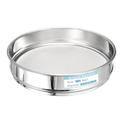 PATIKIL Lab Sieve 1800 Mesh(0.0085mm) 11.8"(30cm) Diameter Sifting Screen - size: 1800 Mesh(0.0085mm)/11.8"(30cm) Dia