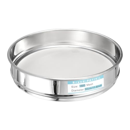 PATIKIL Lab Sieve 1800 Mesh(0.0085mm) 11.8"(30cm) Diameter Sifting Screen - size: 1800 Mesh(0.0085mm)/11.8"(30cm) Dia