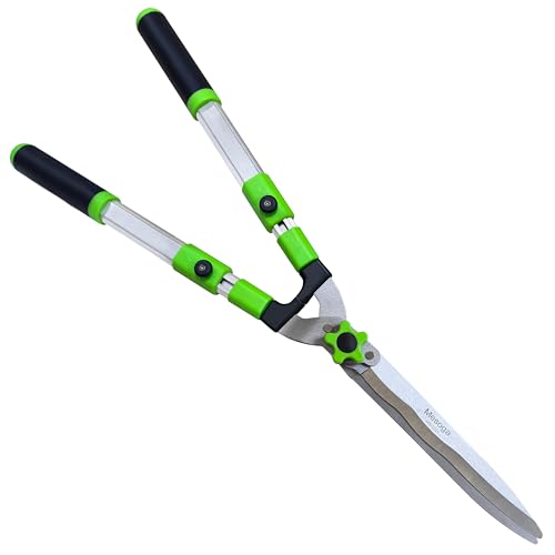 Garden Hedge Shears for Trimming Borders, Extendable Handle Clippers & Shears, Pruning Trimmers with Wavy Blade, Professional Bush Cutter, Gardening Pruners Scissors