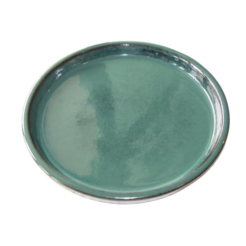 Ceramic Plant Saucer, 11.4 inch, Forest Green - color: Forest Green