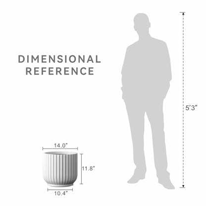 Kante Small Round Pedestal White Concrete Planter 9.8" Dia, Outdoor - color: White, size: 11"w x 9.8"h