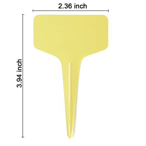 MIHEY 100 Pcs T-Type Plant Labels Tags Garden Markers with Gel Pen, 4 Color - color: Multicolored