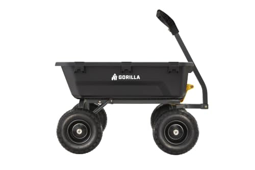 Gorilla Carts Dump Garden Cart, 7 Cu Ft,1200 lb Capacity, No-Flat Tires - size: 7-Cubic Feet