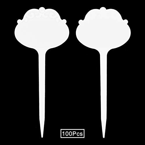 SumDirect® 100pcs 2.68"x6.5" Thick Plastic Waterproof Plant T-Type Tags Markers Nursery Garden Labels (White) - size: 6.5inch-thick