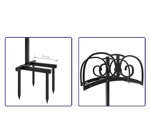 Garden Hose Holder Stand with 4 Spikes, Heavy Duty, Holds 150ft