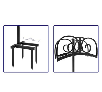 Garden Hose Holder Stand with 4 Spikes, Heavy Duty, Holds 150ft
