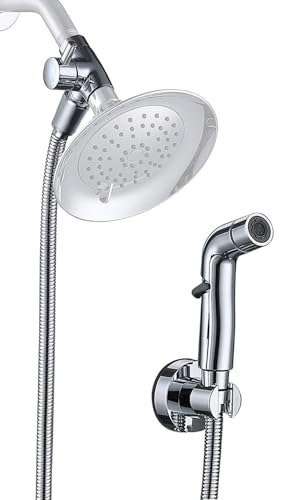 G-Promise 2 Mode Dog Shower Attachment with Extra Long Hose Adhesive Mount - color: Chrome, size: 78 Inch Hose