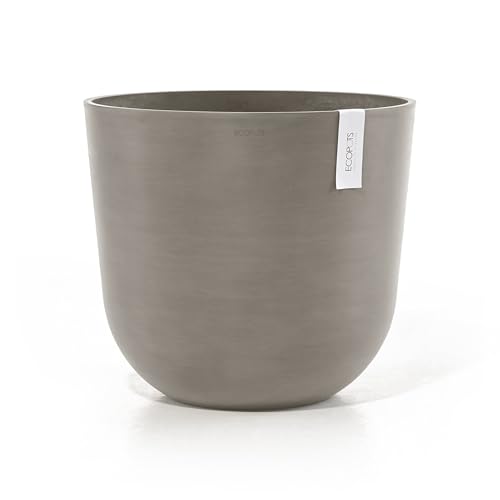 Ecopots Oslo Round Flower Planter, Taupe, 17.75" - color: Taupe, size: 17.5"