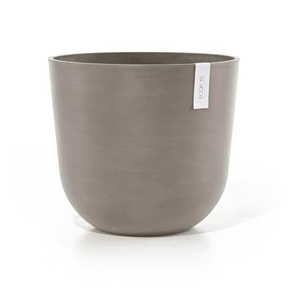 Ecopots Oslo Round Flower Planter, Taupe, 17.75" - color: Taupe, size: 17.5"