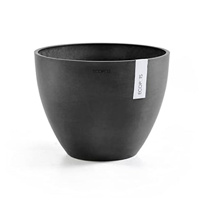 Ecopots Antwerp Round Tapered Flower Planter, Dark Grey, 16" - color: Dark Grey, size: 16"