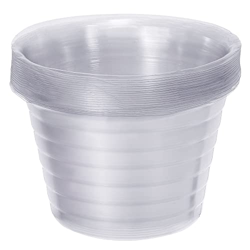 MECCANIXITY Plant Pot Saucer 5 Inch Plastic Round Flower Drip Tray for Indoor Outdoor, Clear Pack of 20 - size: 12.7x8cm