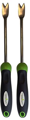Garden Guru Dandelion Weeder Tool with Ergonomic Handle - Stainless Steel Weed Puller for Planting, Weeding, Flower and Vegetable Care in Lawn Garden Yard | Rust Resistant (2 Pack) - size: 2 Pack, style: Stainless Steel
