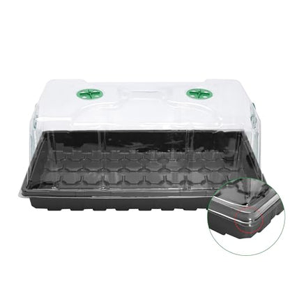 MIXC 10 Pack Humidity Dome 7" Tall Extra Strength, 1020 Growing Trays Cover, Propagation Seed Cloning Lid Vented for 10 x 20 Inch Flat Tray and Seed Starting Germination - color: Green, size: 10 Pack 7" Domes-Green