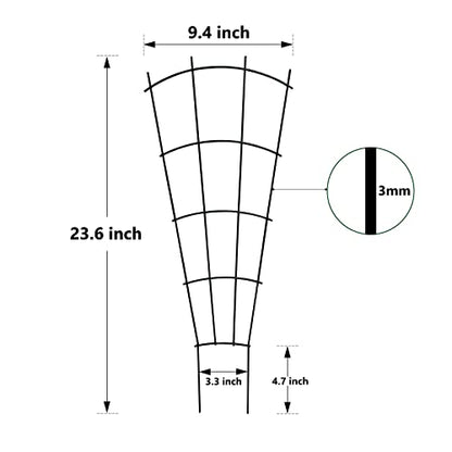 Thealyn 24" Metal Plant Trellis, Climbing Plant Support, 4 Pack Black - color: Black, size: 24 inch