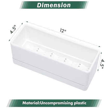 D'vine Dev Rectangular Planter, 12 x 4.5 in, White, Set of 1, 76-X-A-1 - color: White