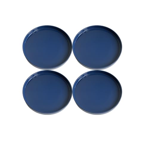 Yukfona Ceramic Plant Saucer Tray 4 Pcs 4 Inch Blue, 4.53" OD x4.13 ID x0.9 Deep| Fits Flower pots Bottom≤ 4.13", Heavy Duty Glazed Round Planter Drip with Catch Basin for Indoor Outdoor Plants - color: Blue, size: (4.5"/4.1")-4pack