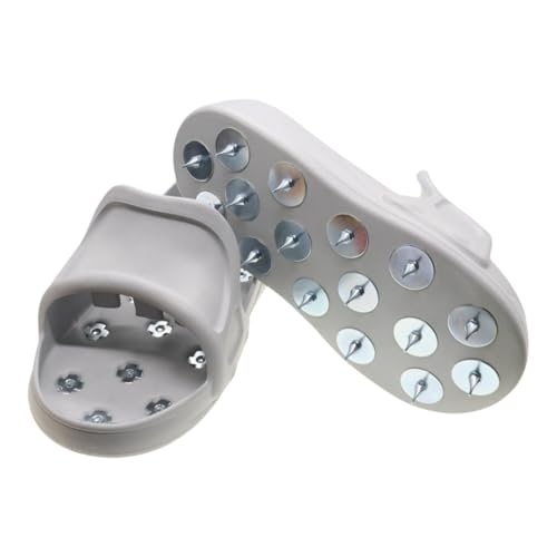 Anti-Slip Spiked Shoes for Epoxy Floors, Resinous Coatings, Self-Leveling Compound, and Paint-Medium(Grey) - color: Grey, size: Medium