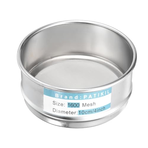 PATIKIL Lab Sieve 1600 Mesh(0.009mm) 4"(10.2cm) Diameter Sifting Screen - size: 1600 Mesh(0.009mm)/4"(10.2cm) Dia