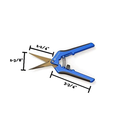 Happy Hydro Trimming Scissors - Curved Tip - Titanium Coated Blades with Spring-Loaded Comfort Grip Handles - 2 Pack - size: 2 Pack