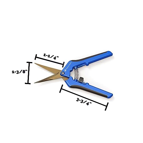 Happy Hydro Trimming Scissors - Curved Tip - Titanium Coated Blades with Spring-Loaded Comfort Grip Handles - 1 Pack - size: 1 Pack