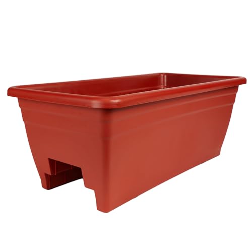 The HC Companies Deck Rail Deck Rail Planter Box, 24 Inch, Clay, 1-Pack - color: Clay