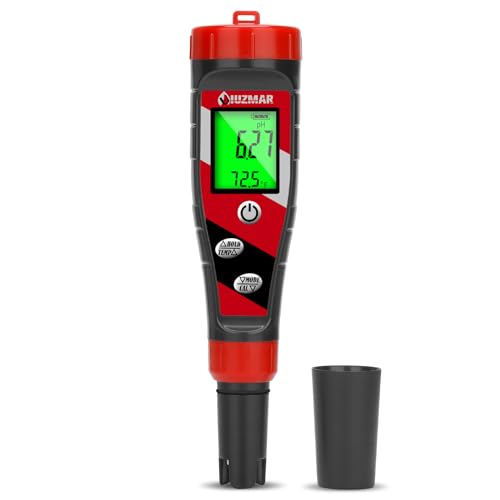 UIUZMAR Digital pH Meter pH TDS EC Meter for Hydroponic Solution - color: Black