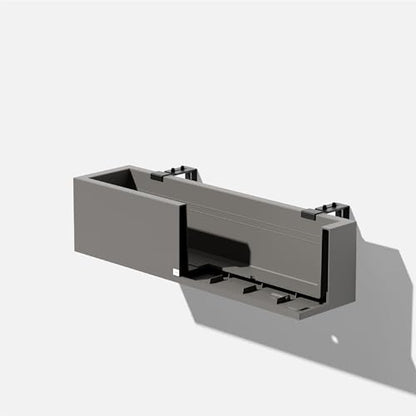 Veradek Block Series Railing Planter - Outdoor Window Box with Bracket - color: Gray