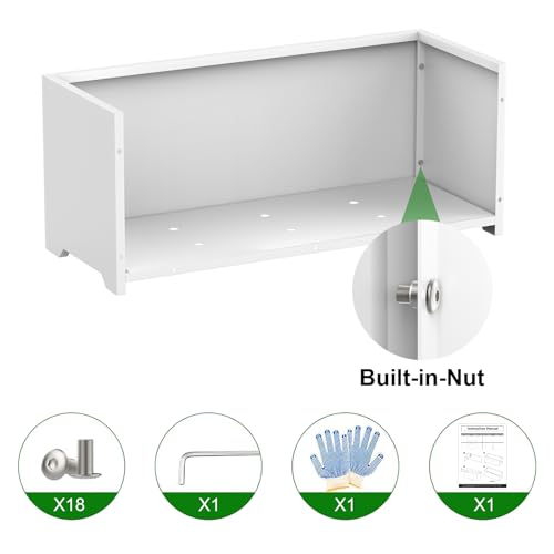 32" Metal Large Rectangular Planter - White Long Planter Box with Legs - color: White, size: 32" L x 15" W x 15" H