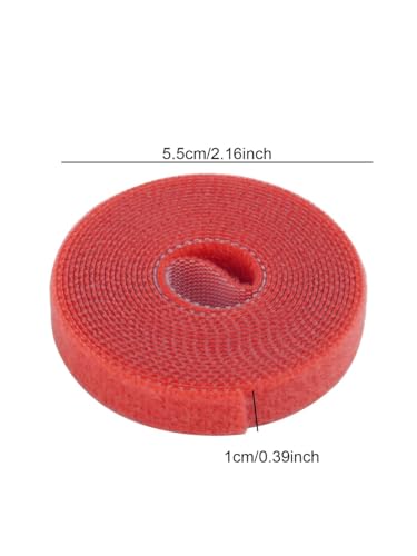 3Rolls Nylon Plant Ties Reusable Self Adhesive Plant Fastener Tape for Support Garden Supplies,200Ccm (Red) - color: Red