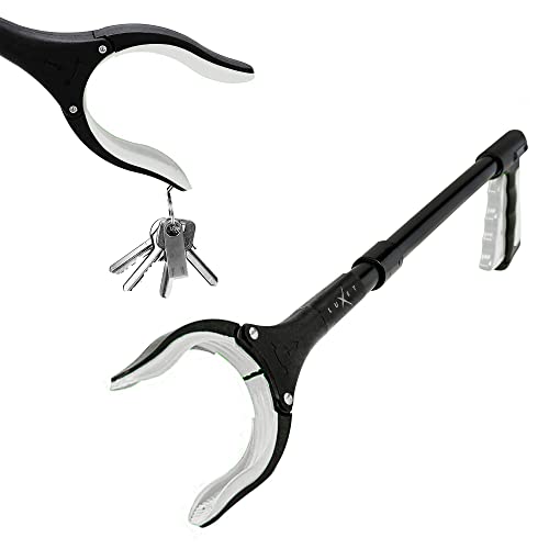 Grabber Reacher Tool 19 Inch Long, Foldable Pick Up Stick - Strong Grip Magnetic Tip - Heavy Duty Trash Picker Claw Reacher Grabber Tool Elderly Wheelchair Mobility Aid (Gray) - color: Gray