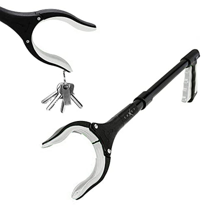 Grabber Reacher Tool 19 Inch Long, Foldable Pick Up Stick - Strong Grip Magnetic Tip - Heavy Duty Trash Picker Claw Reacher Grabber Tool Elderly Wheelchair Mobility Aid (Gray) - color: Gray