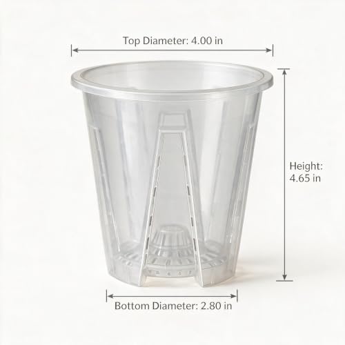 Clear Orchid Pots, 4 inch, 10-Pack - size: 4inch-10pack