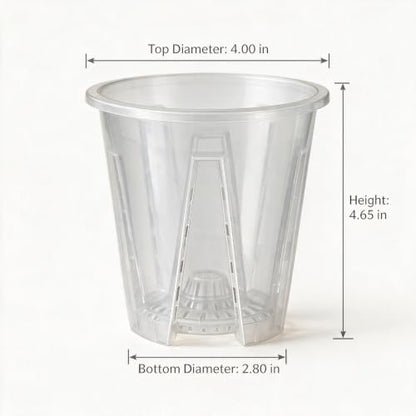 Clear Orchid Pots, 4 inch, 10-Pack - size: 4inch-10pack