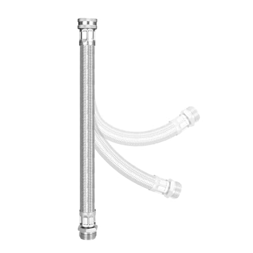 Garden Hose Extender, Kink-Free Saver,Braided Stainless Steel Water-Inlet Hose (Hose OD 0.87", ID 0.62") - size: 1FT, style: Male to Female