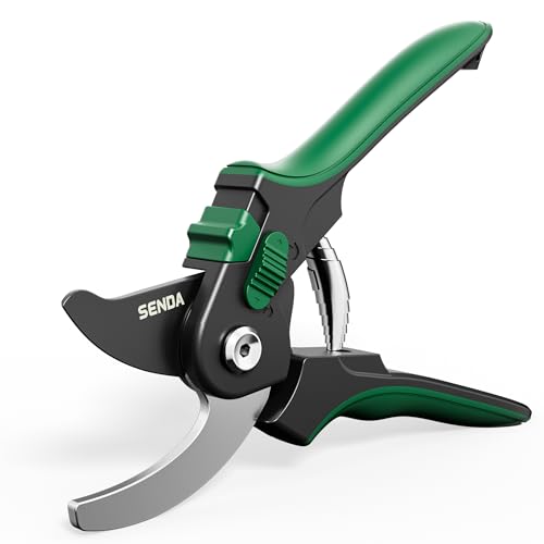 8.5" Bypass Pruning Shears, SK5 Steel Pruning Shears for Gardening, Garden Clippers with 2-Position Adjustable Jaw for Thick Branches, Landscaping - style: 8.5'' adjustable pruning shears