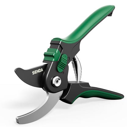 8.5" Bypass Pruning Shears, SK5 Steel Pruning Shears for Gardening, Garden Clippers with 2-Position Adjustable Jaw for Thick Branches, Landscaping - style: 8.5'' adjustable pruning shears