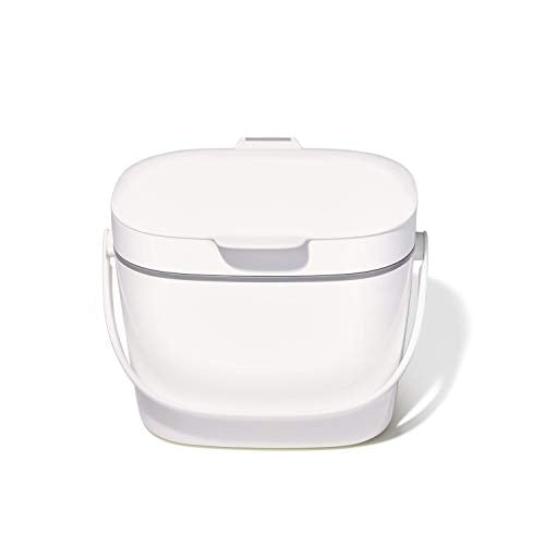 OXO Good Grips Easy-Clean Compost Bin, White, 1.75 Gal/6.62 L - color: White, size: 1.75 Gallon