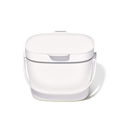 OXO Good Grips Easy-Clean Compost Bin, White, 1.75 Gal/6.62 L - color: White, size: 1.75 Gallon