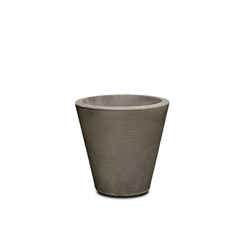 Crescent Garden A113580A Rotational Molded Madison Planter, Weathered Greystone, 14" - color: Weathered Greystone, size: 14"