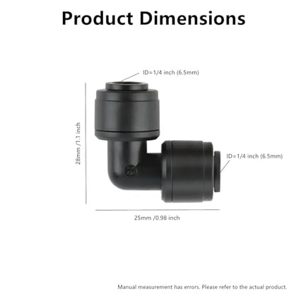 12 Pack 1/4 Inch Drip Irrigation Elbow Fitting, 90 Degree Quick Connect Corner Connector for 1/4" Tubing, Leak-Proof & Easy Install for Garden, Farm, Greenhouse Systems - style: 1/4" elbow connect(12)