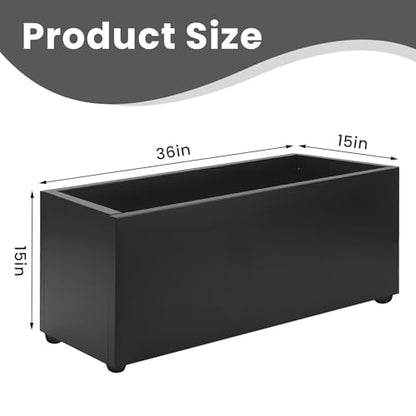 Thickened Metal Planter Box, Heavy-Duty, Drainage Holes & Raised Bottom