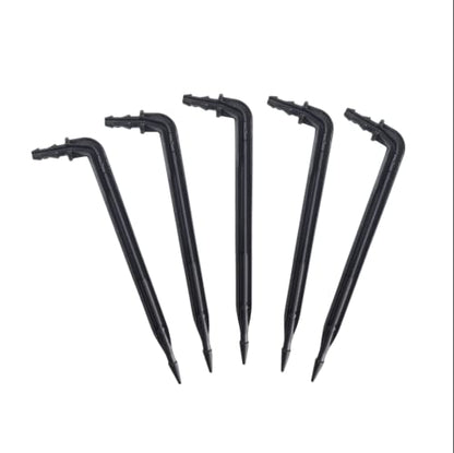 50-Pack 4" Inch Angled Drip Emitter Stake, (FITS 1/4" & 1/8" TUBING) for Precise Watering & Irrigation, Greenhouse, Container Gardening, Home Garden, and Hydroponics Growing (50, 4" Inch Long) - size: 4" Inch Long